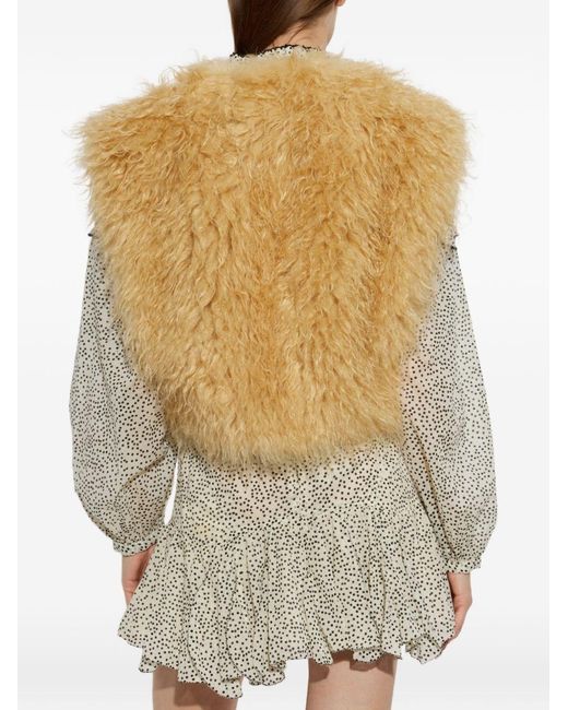 Isabel Marant Natural Florana Faux Fur Vest