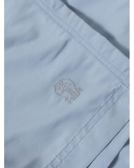 Brunello Cucinelli Blue Logo-embroidered Drawtsring Swim Shorts for men