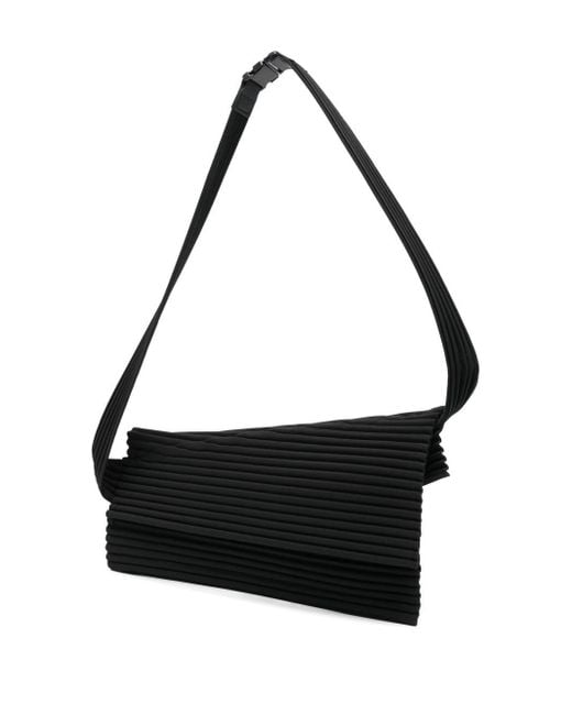Homme Plissé Issey Miyake Overlap Shoulder Bag in Black for Men | Lyst