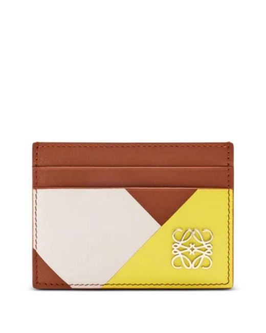 Loewe Orange Anagram Leather Card Case