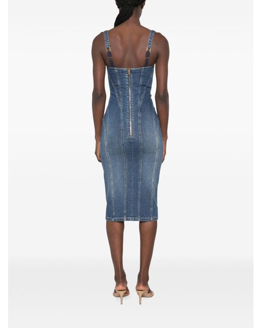 Elisabetta Franchi Blue Denim Cotton Dress