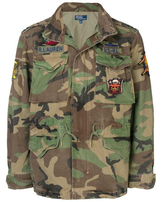 Polo Ralph Lauren Green Cotton Military Army Jacket for men
