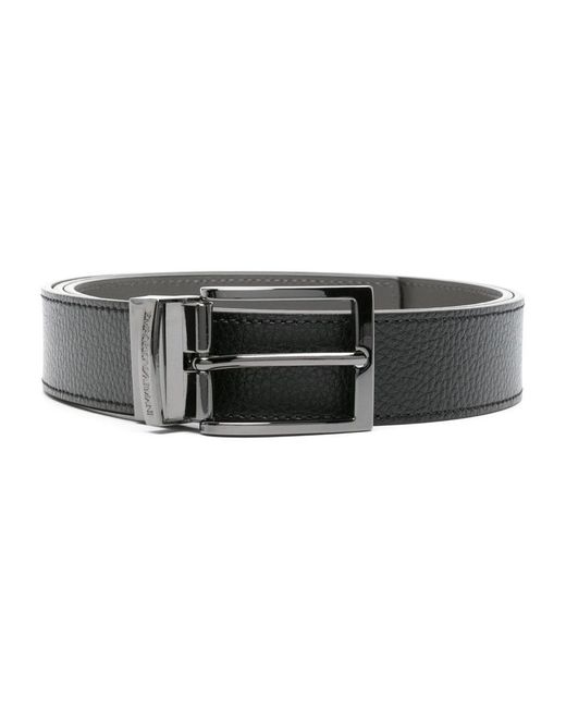 Emporio Armani Black Leather Belt for men