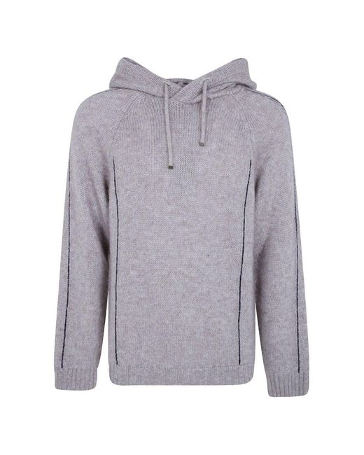 Giorgio Armani Purple Wool Blend Hoodie for men