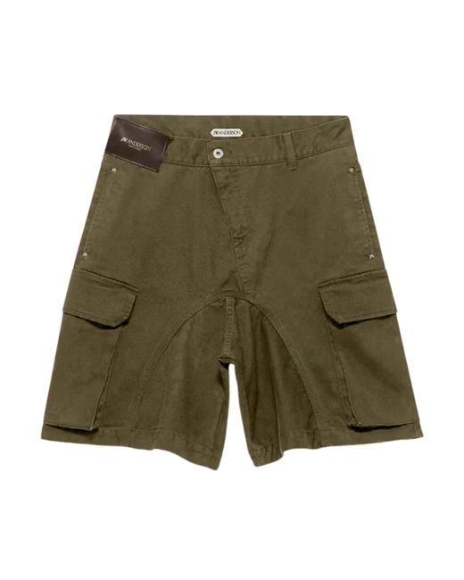 J.W. Anderson Green Shorts With Twisted Patch Pocket for men