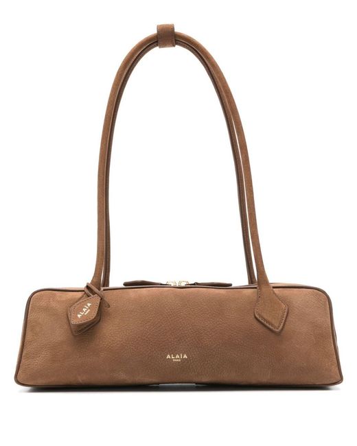 Alaïa Brown Alaia Medium Nabuk Shoulder Bag