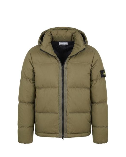 Stone Island Green Nylon Down Jacket for men