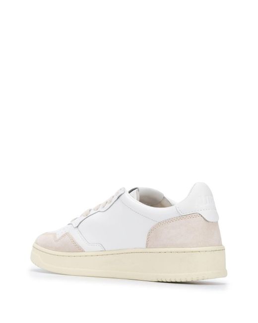 Autry White "Medalist Low" Suede Sneakers for men