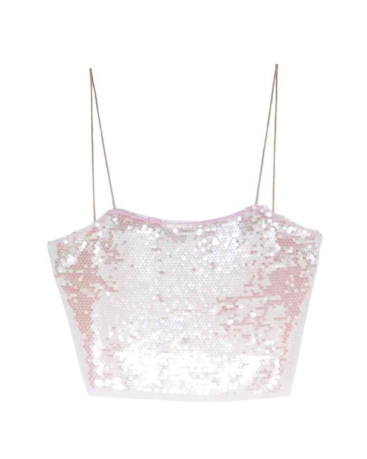 Forte_forte White Sequined Top