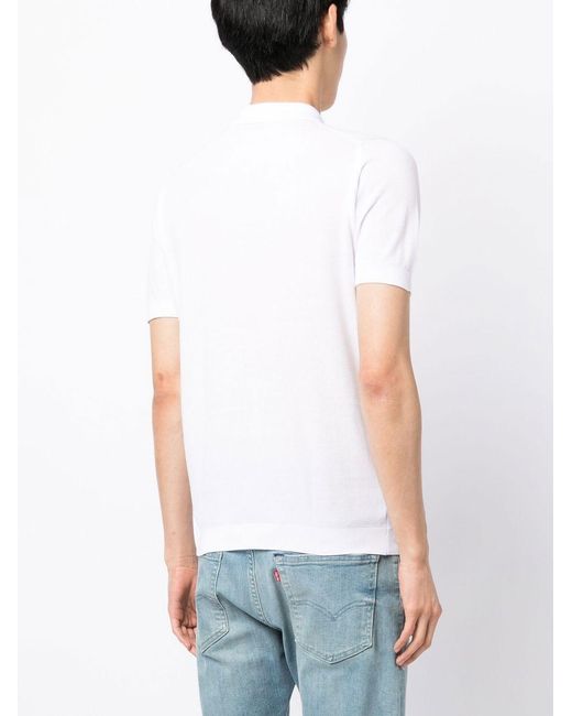 John Smedley White Polo Roth for men