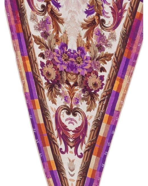 Pierre Louis Mascia Red Printed Silk Scarf