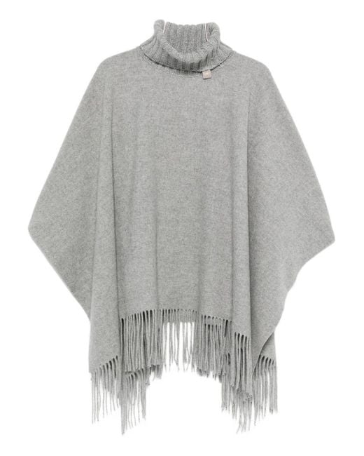 Fabiana Filippi Gray Wool Poncho