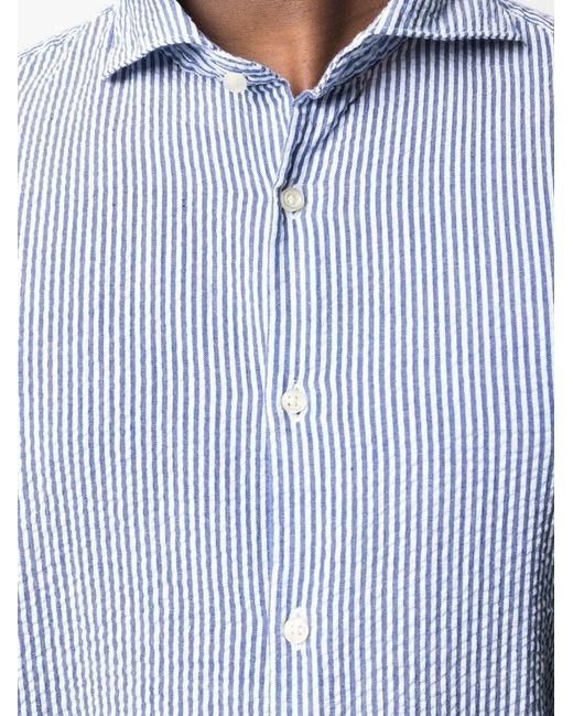 Deperlu Blue Striped Shirt for men