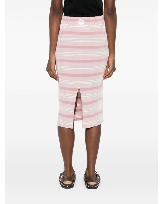 Prada Pink Striped Cotton Skirt