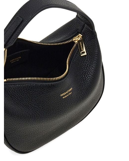 Ferragamo Black Zip Shoulder Bag