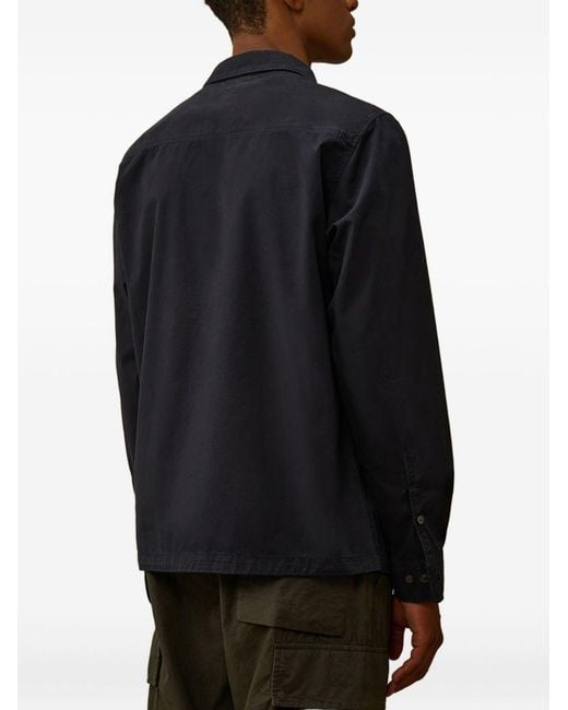 C P Company Black Organic Cotton Overshirt