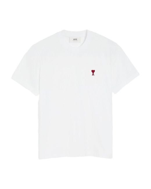 AMI White Ami De Coeur Cotton T-Shirt for men