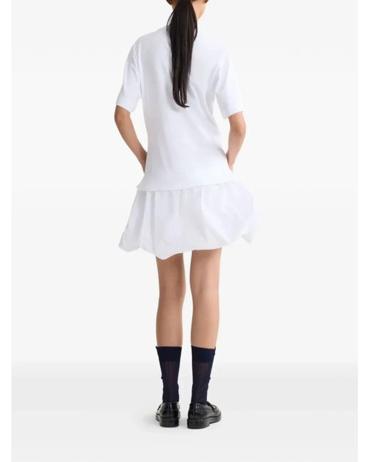 Patou White Cotton Faille Mix Dress