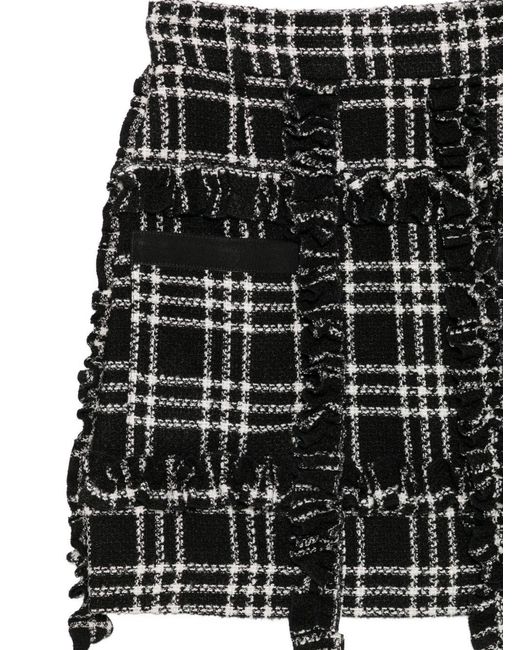 ALESSANDRO ENRIQUEZ Black Checked Short Skirt