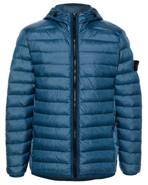 Stone Island Blue Jacket With Logo for men