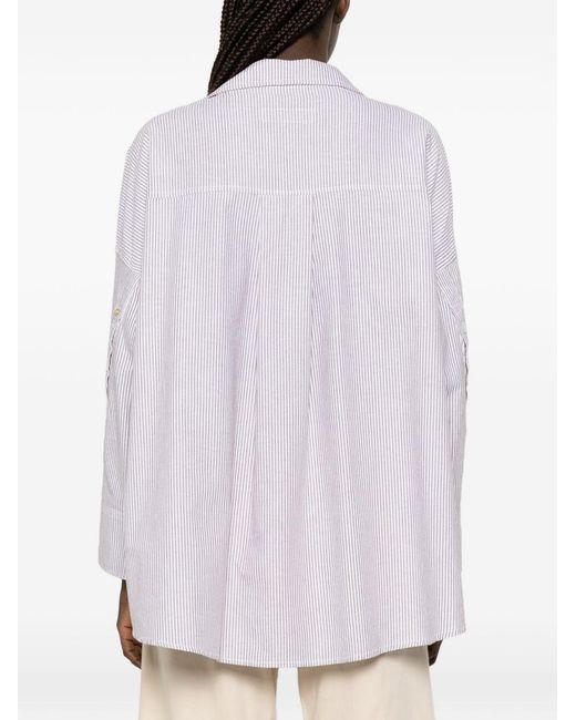 White Sand White Striped Cotton Shirt