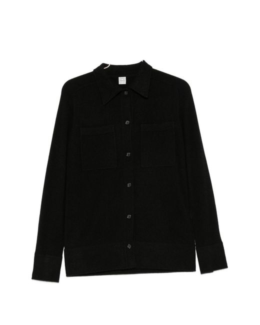 Totême Black Cashmere Shirt