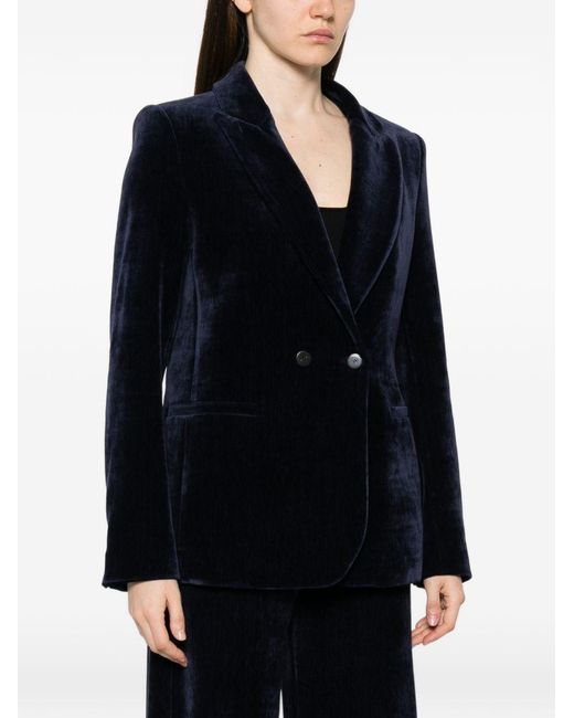 Forte_forte Blue Velvet Double-Breasted Jacket