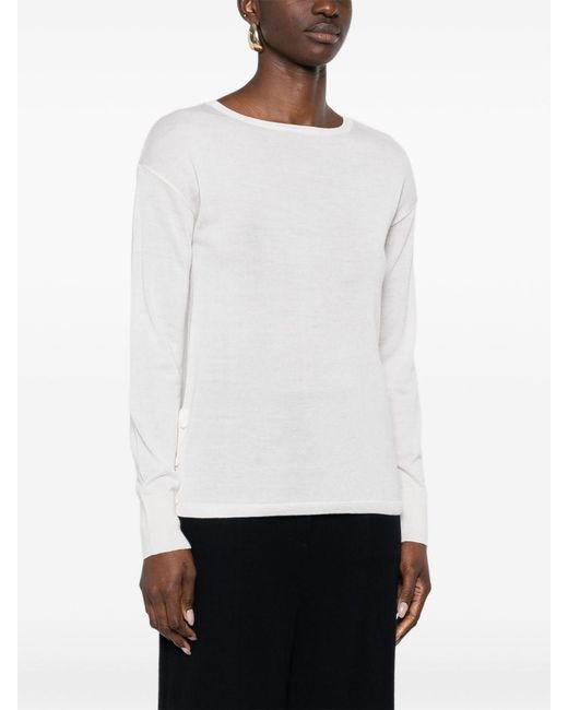 Max Mara White Cashmere And Silk Sweater