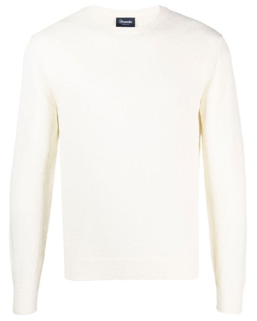 Drumohr White Crewneck Sweater for men