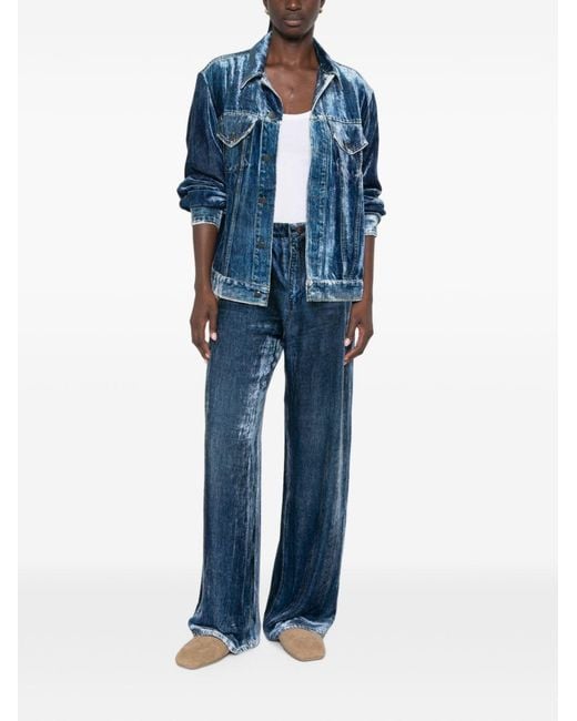 Pierre Louis Mascia Blue Denim Print Jacket