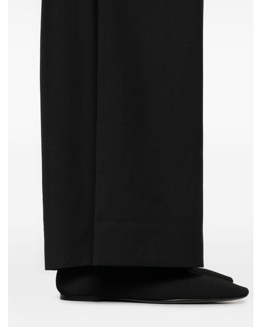 Totême Black Wool Drawstring Trousers