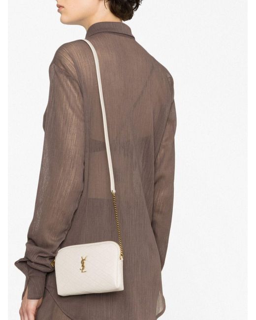 Saint Laurent Natural Gaby Mini Leather Crossbody Bag