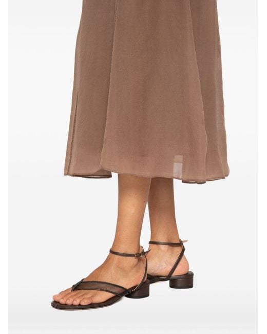 Brunello Cucinelli Brown Silk Midi Skirt