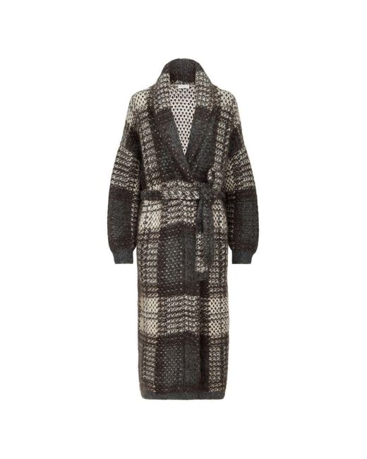 Brunello Cucinelli Gray Wool Long Cardigan