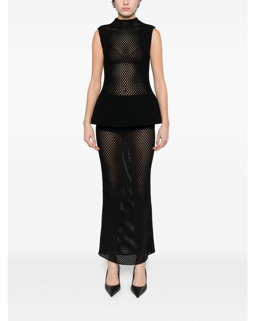 Alaïa Black Ruffled Top