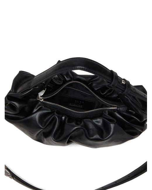 DIESEL Black Grab Small Hobo Bag
