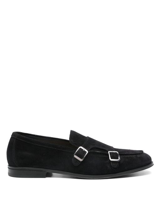 Doucal's Black Moccasin With Buckles for men