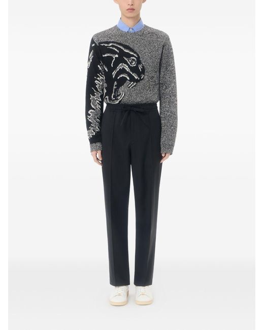 Valentino Black Vlogo Wool Trousers for men