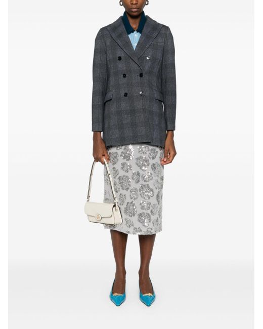 Circolo 1901 Blue Cotton Double-Breasted Jacket