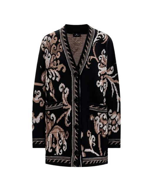 Etro Black Wool Cardigan
