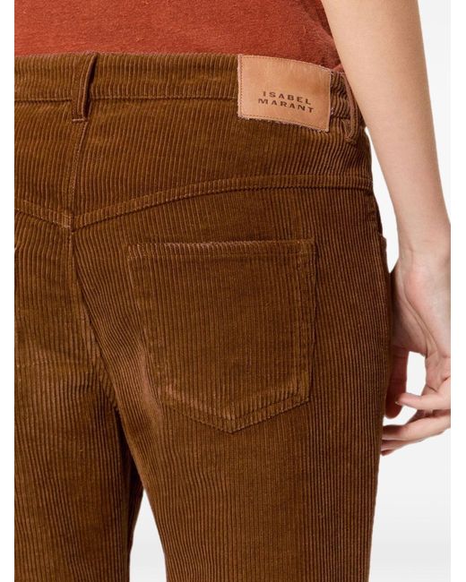 Isabel Marant Brown Ruthie Cotton And Blend Trousers