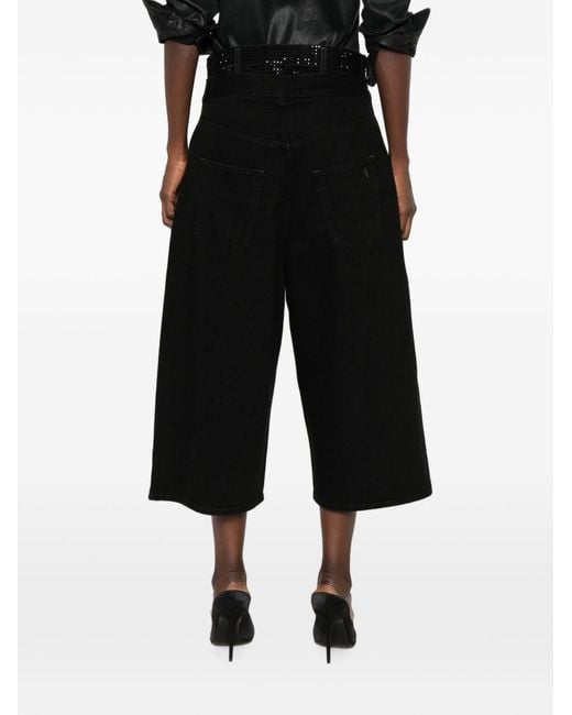 The Attico Black Denim Cotton Bermuda Shorts