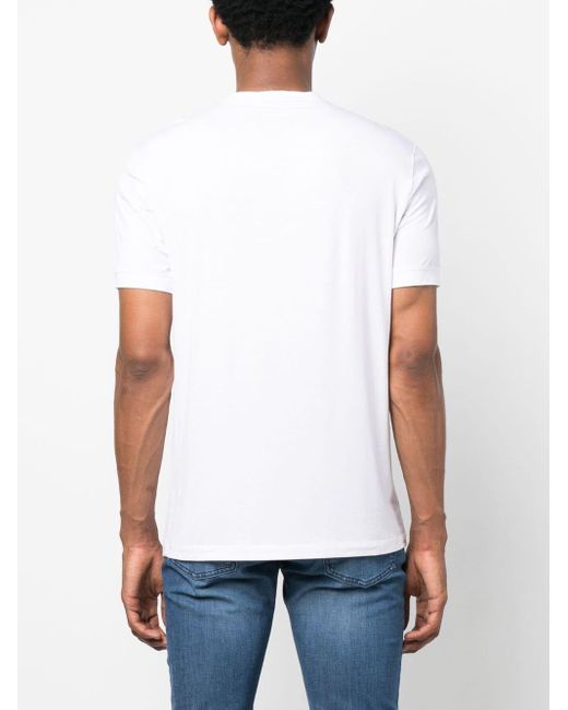 Giorgio Armani White Crew-neck Plain T-shirt for men