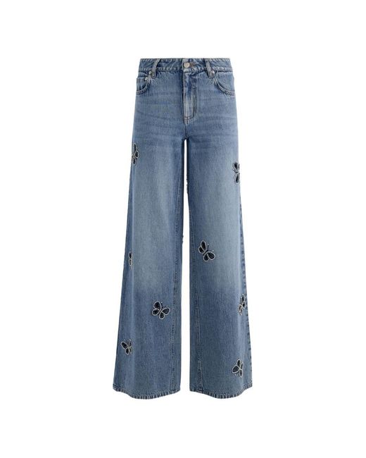Alice + Olivia Blue Cutout Denim Jeans