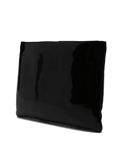 Saint Laurent Black Patent Leather Pouch for men