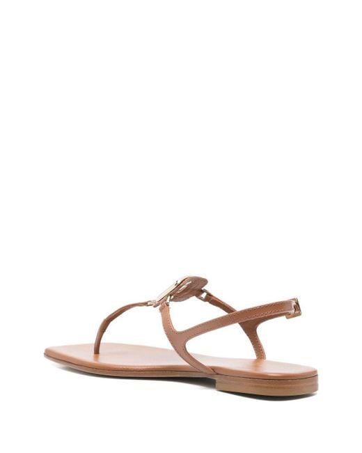 Roger Vivier Brown Viv By The Sea Leather Thong Sandals