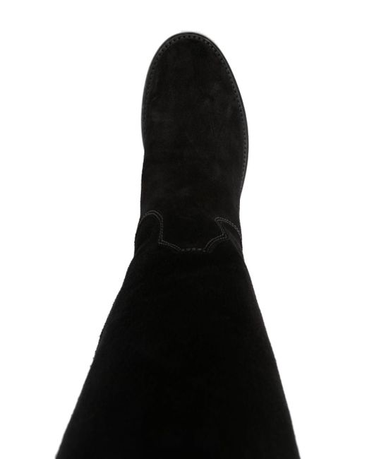 Ash Black Suede Leather Heel Boots