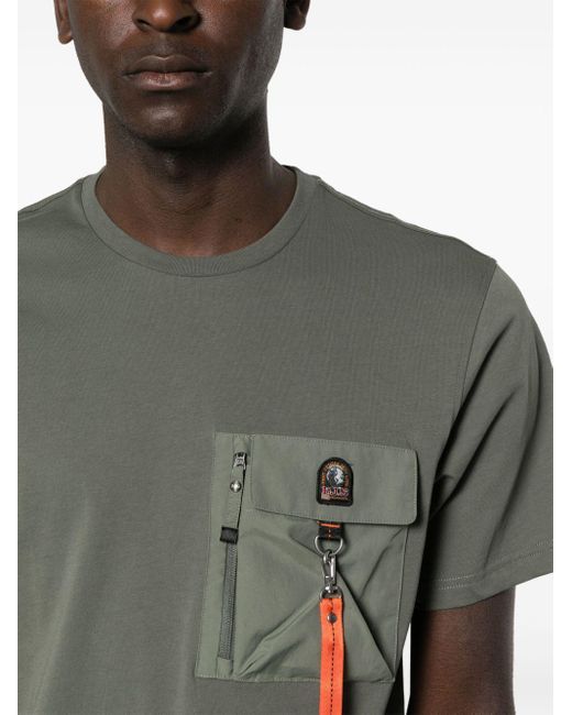 Parajumpers Green Pocket Detail Cottn T-shirt for men