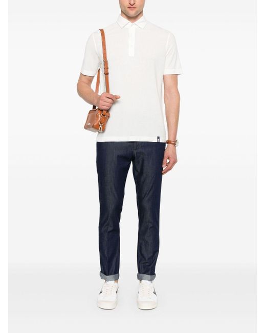 Drumohr White Cotton Polo Shirt for men