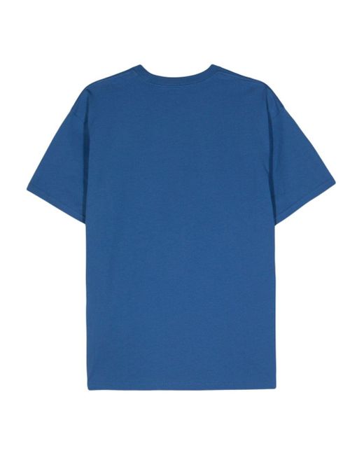 Carhartt Blue Chase Logo-embroidered T-shirt for men